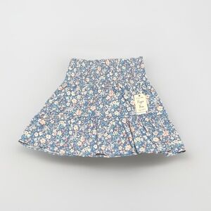 Hippie Rose Blue and Pink Floral Mini Skirt